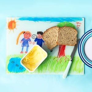 Childs eigene Kunstwerk Glas Schneidebrett
