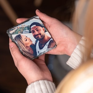 Hand Printed, Natural Slate Photo Coaster