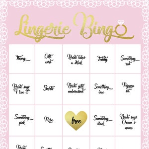 Additional (6) Lingerie Bingo Cards - Cards 19-24