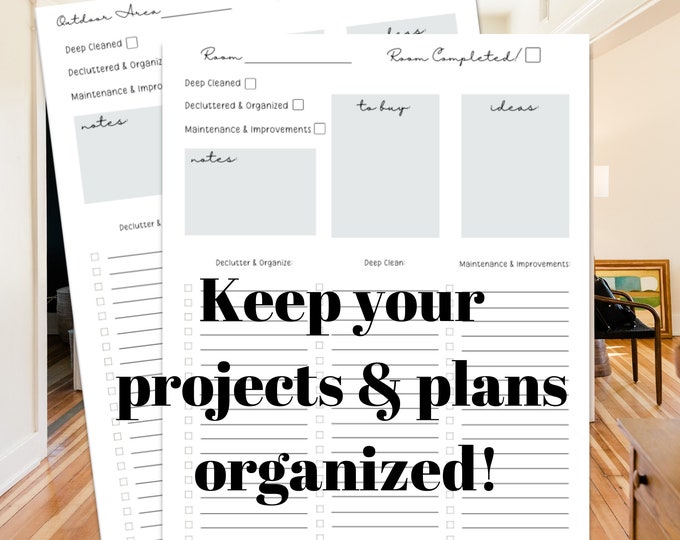 Home Management and Improvement Planner | Project Planner | Home Organization | House Cleaning and Organizing Planner | Printable PDFs |