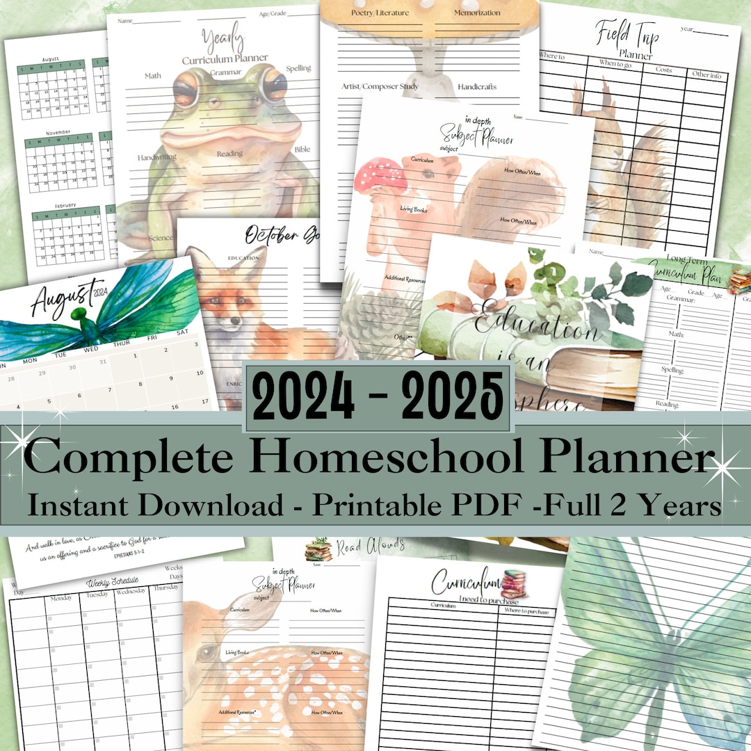 Homeschool Planner Printables 2024 2025 | Charlotte Mason Inspired ...