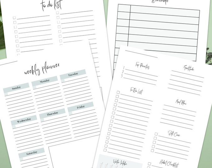 Simple Daily & Weekly Planner | Ink Friendly Designs | Printable PDF Planning Pages | Organize Your Days | Block Scheduling | To do lists |