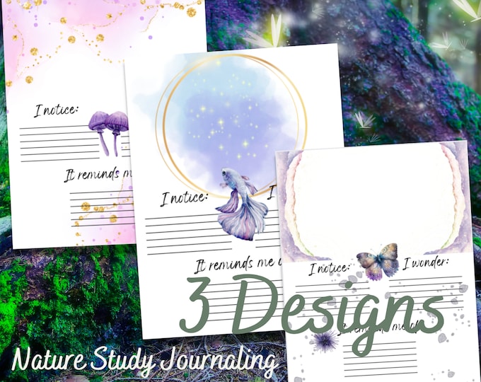 3 Nature Study Journaling Pages | Printable Journal Pages| Notebooking | Homeschool Printables | PDF |