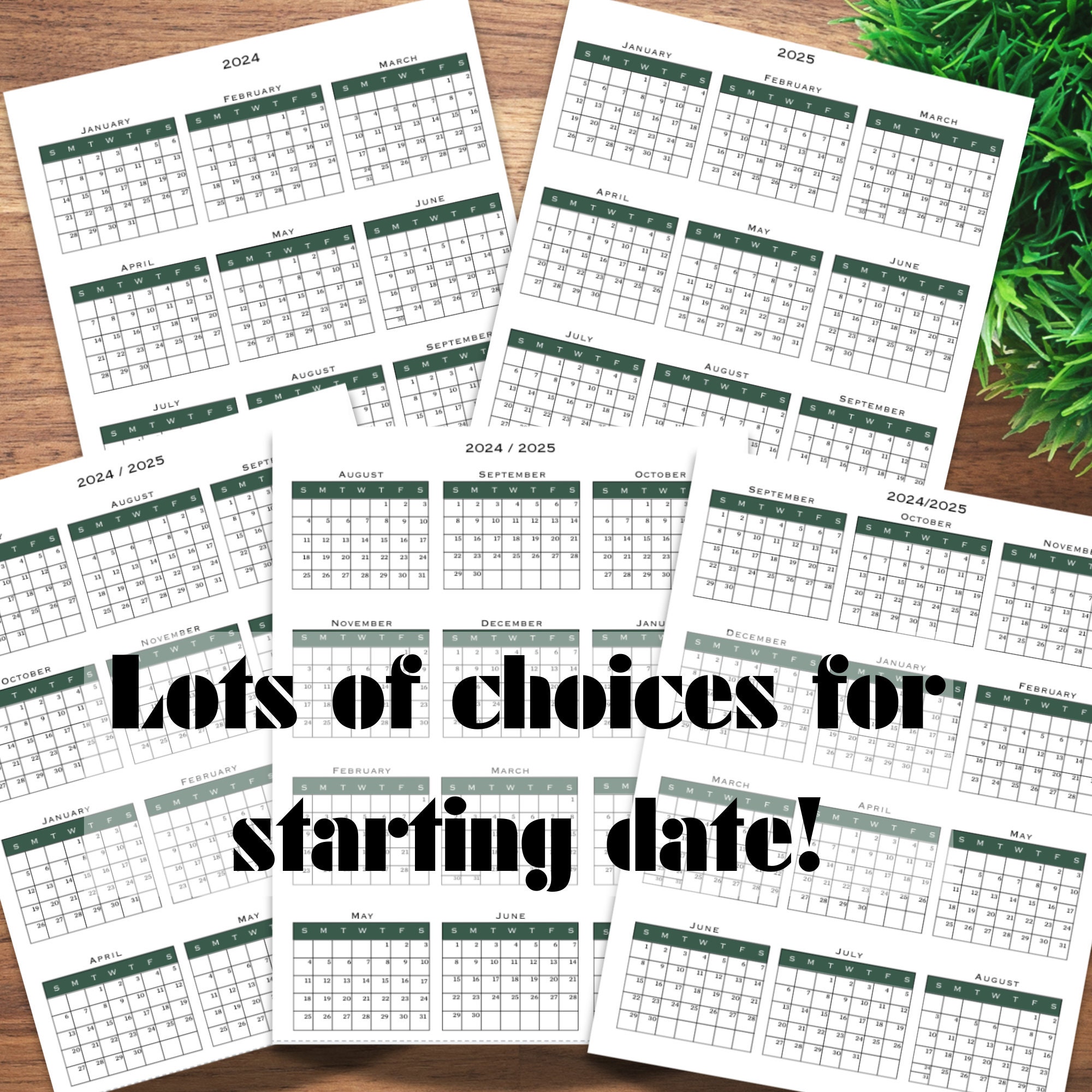 Year at a Glance 2024 2025 full year &amp; Academic Year | Yearly planner ...