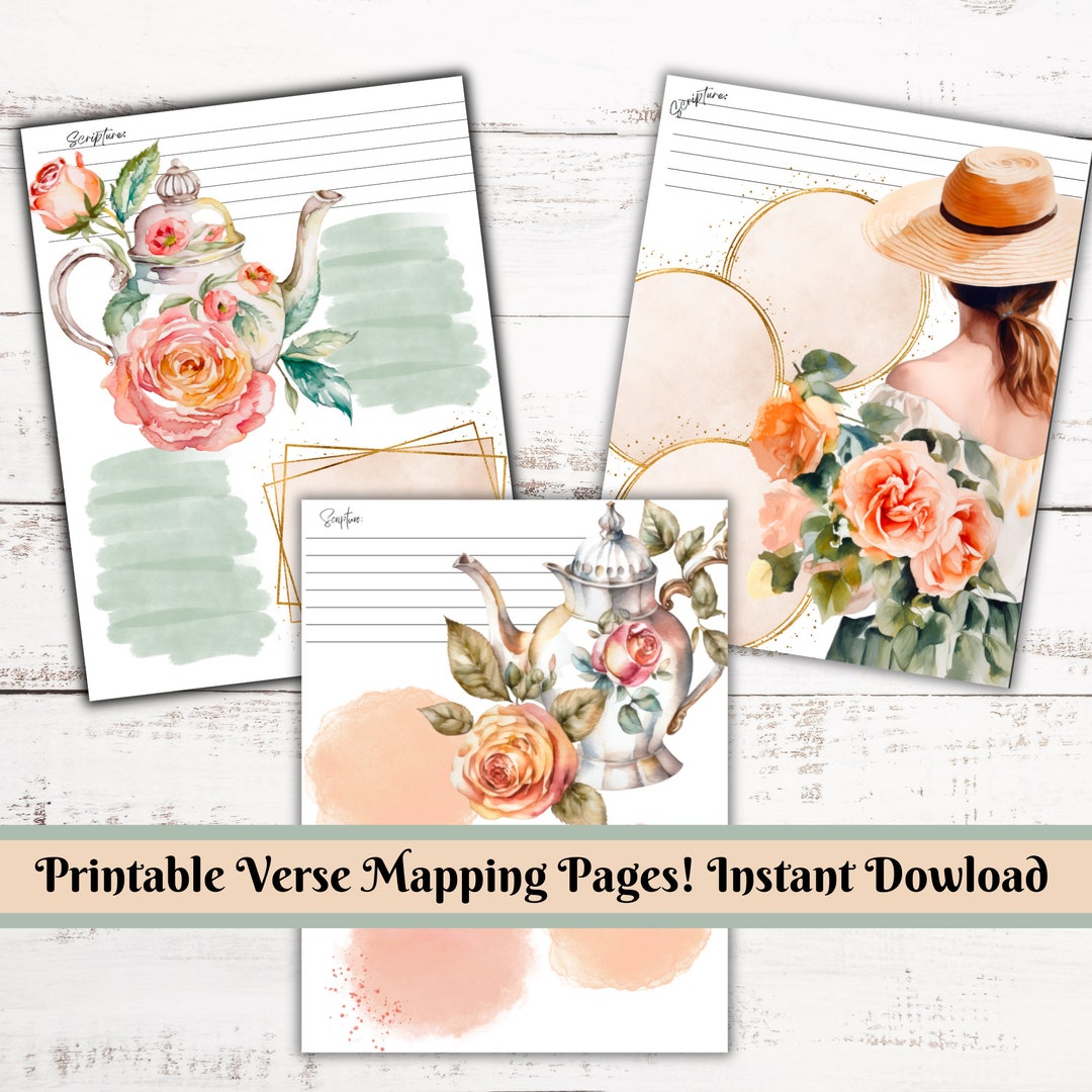 Verse Mapping | 3 Printable Bible Study Pages | Scripture Mapping ...