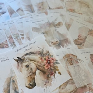 Gratitude & Prayer Journal | 50+ pages | Western Boho | Mindfulness Journal | Daily Journaling | Daily Affirmations | Horses |