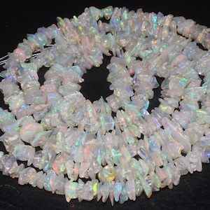 4-6MM Natural Ethiopian Opal Chips Beads, AAA Uncut Nugget Beads, Raw Opal Gemstone Strand 34&quot;, Jewelry Making Supplies