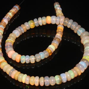 5 till 7 mm etiopisk Welo opal rondellpärlsträng - naturlig ädelsten 12 tum sträng