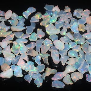 AAA Natural Gemstone Multi fire Ethiopian welo opal polished smooth unDrilled rough lot Rainbow flash  #418