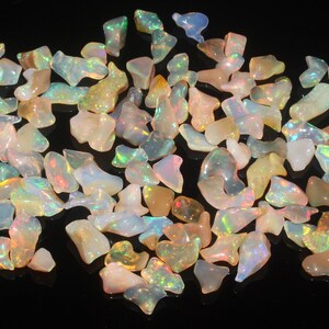 AAA Natural Gemstone Multi fire Ethiopian welo opal polished smooth unDrilled rough lot Rainbow flash  #421