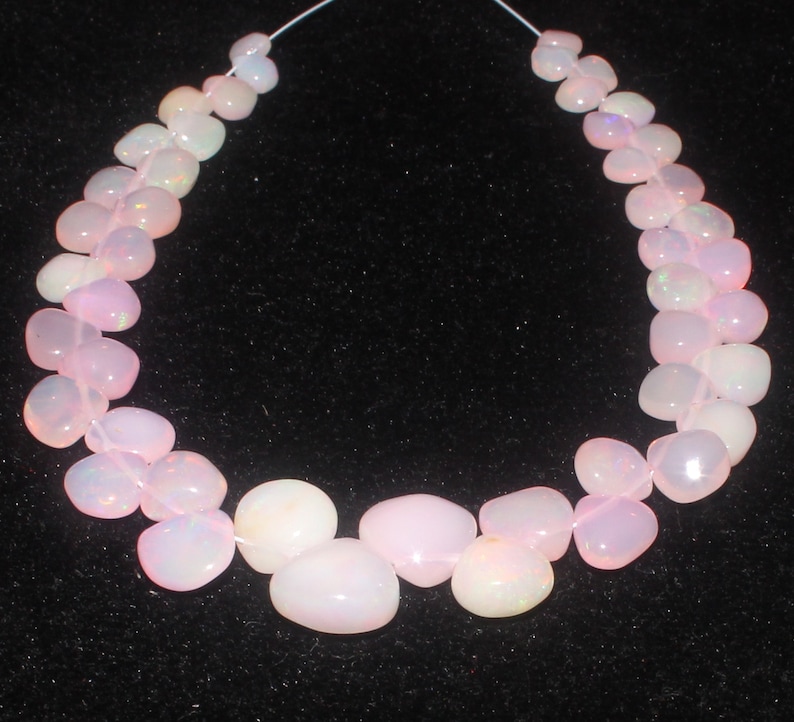 Pink Ethiopian Opal Smooth Heart Beads strand opal heart beads Wholesale Opal beads #6