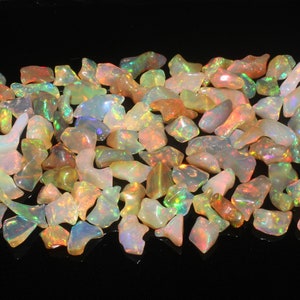 AAA + Natural Gemstone Multi fire Ethiopian welo opal polished smooth unDrilled rough lot Rainbow flash October birthstone #187