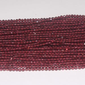 2.5mm Faceted Garnet Beads: Deep Red Gemstone, Jewelry Making