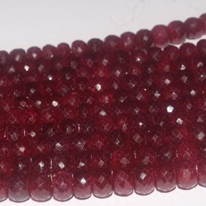 AAA Ruby Sapphire Corundum Faceted Rondelle Beads – 6to8 mm 16 Inches Genuine Natural Gemstone Beads for Jewelry Making,