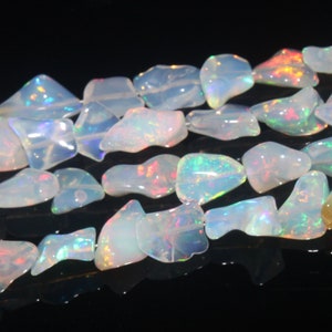 Ethiopian Opal Rough Tumble Beads Natural Gemstone Smooth Drill rough Beads Line Strand | AAA Opal Beads Strand 8 Inch 6to11 MM