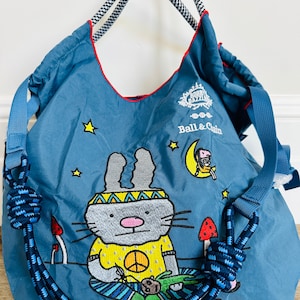 Stylish Eco-Friendly Tribe Rabbit Embroidered Tote/Crossbody Bag Grocery/School/Work Mothers Day Gift 3 Ways