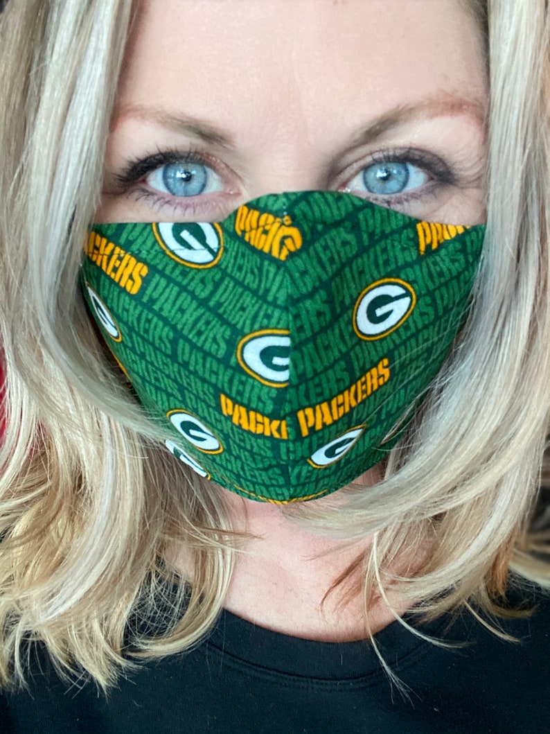 Green Bay Packers Themed Washable Face Mask Etsy
