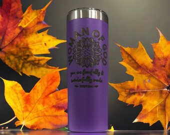 Woman of God 20 oz Skinny Tumbler/Metal