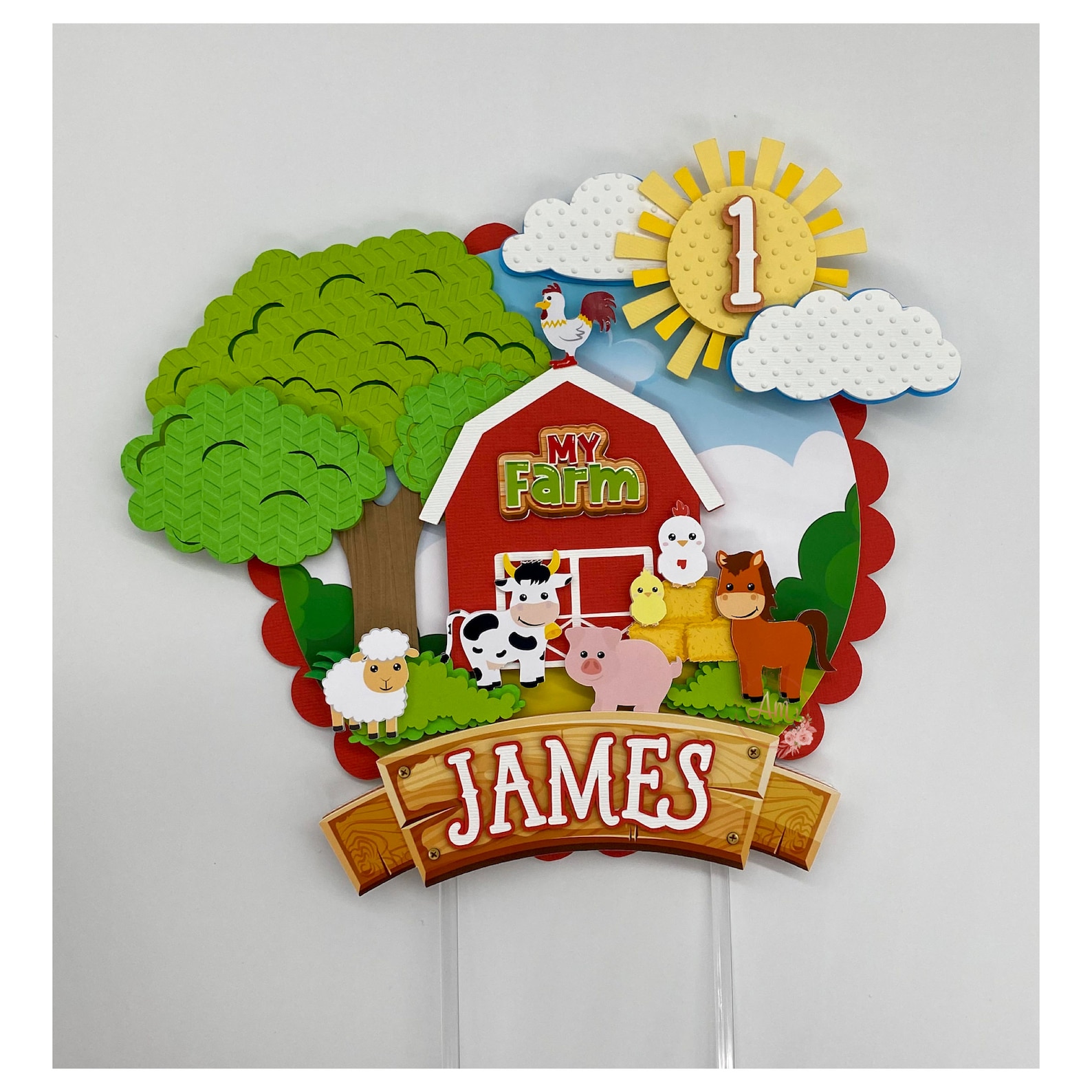 Farm Cake Topper Old McDonald Farm Farm Party Decoration Etsy España