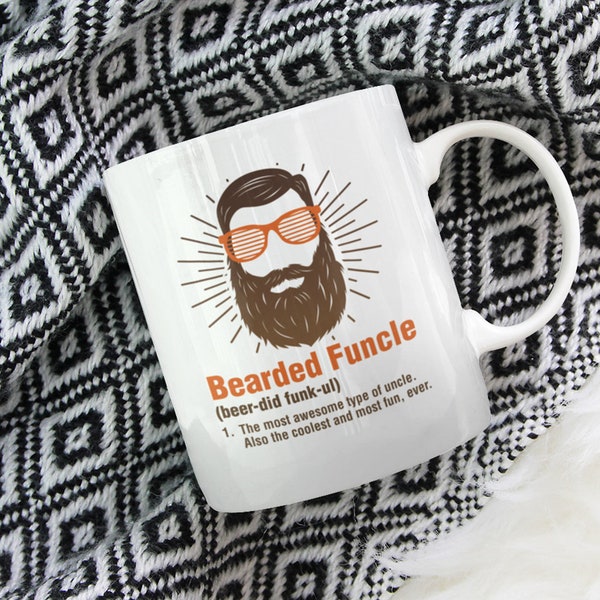 Bearded Funcle Coffee & Tea Gift Mug, funny mug, gift for him, birthday gift, unique gift, personalized gift, appreciation gift