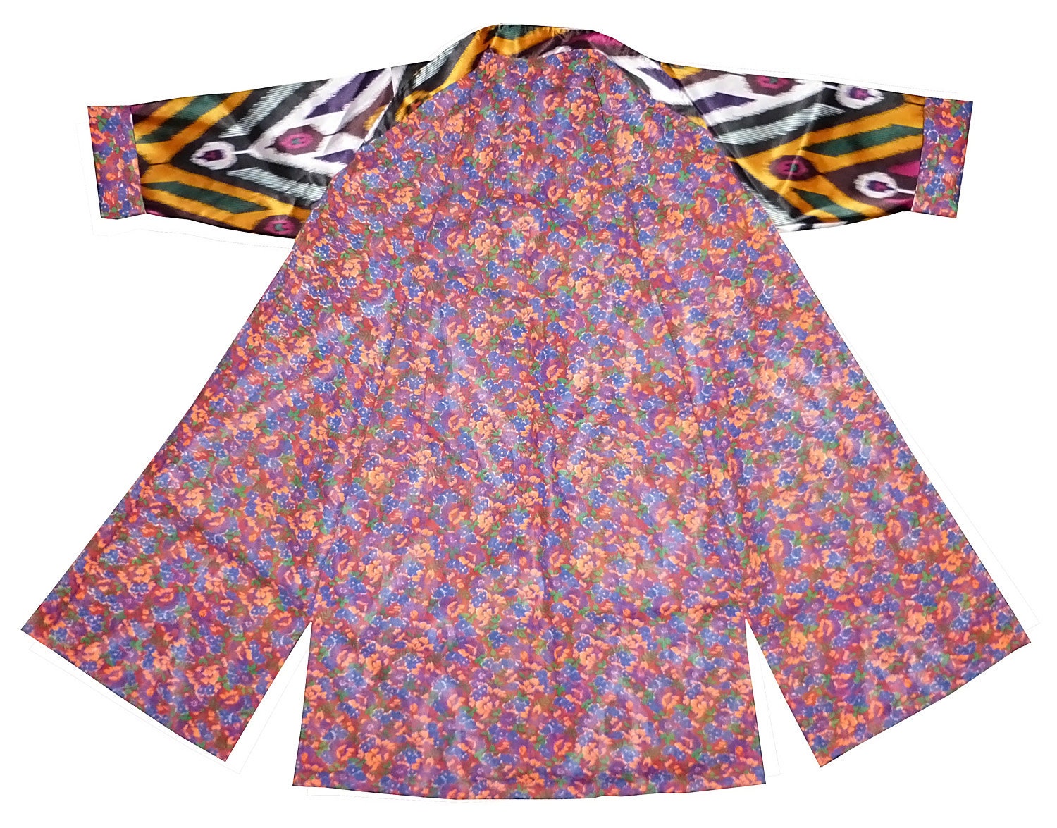 Colorful silk robe dressing gown beach dress caftan Etsy