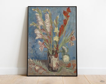 Still Life Vase with Red Gladioli Set of 6 Van Gogh Note Cards