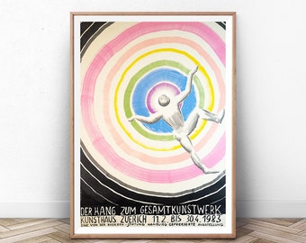 Impresión de arte abstracto: póster de exposición de museo, arte mural escandinavo