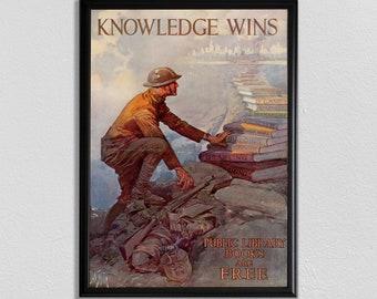 Cartel del libro, cartel de la cita, impresión de la literatura, impresión de cartel vintage, impresión de lectura, cita imprimible, cartel de propaganda de guerra, cita literaria