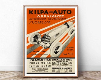 Vintage Grand Prix Car Poster: Monaco Racing Art Print