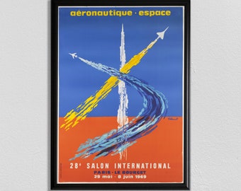 Vintage Airshow Poster: Space Travel Jet Art Print