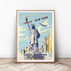PLAKAT NYC: Plakat Nowy Jork, Panorama Nowego Jorku, Plakat Big Apple, Wydruk Nowego Jorku, Plakat podróżniczy Nowego Jorku, Sztuka Nowego Jorku, Statua Wolności