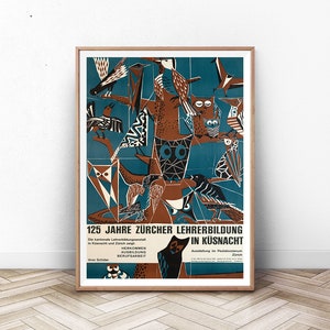 Museum  Exhibition Poster, Modern Wall Art, Mid Century Modern Art Print, Museum Print, Paris Wall Art, Paris Print