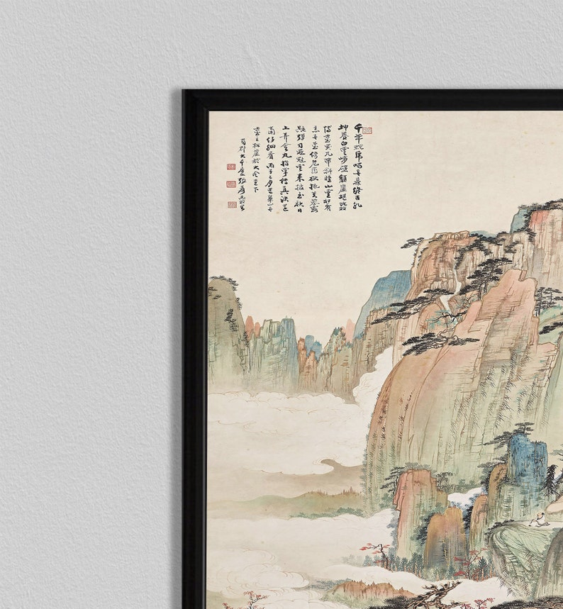 china art chinese painting asian decor home wall art decor gift japan print minimalist vintage antique mountain