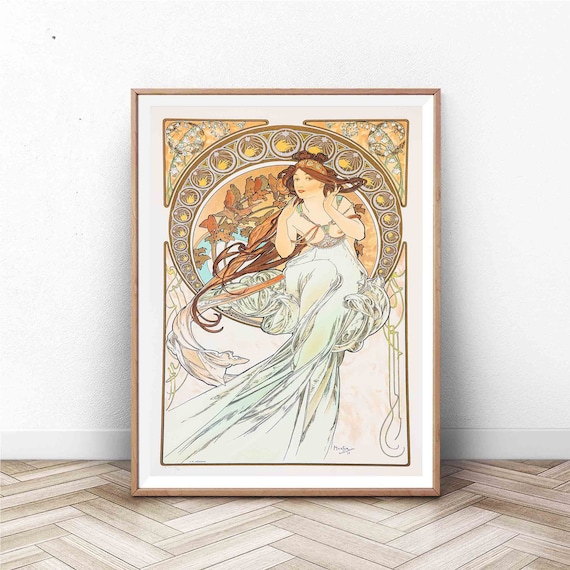 Alphonse Mucha Print | Art Nouveau | Home Decor | Vintage |