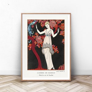 george barbier print, fashion illustration, home decor, paris wall art, vintage, girls room, classic