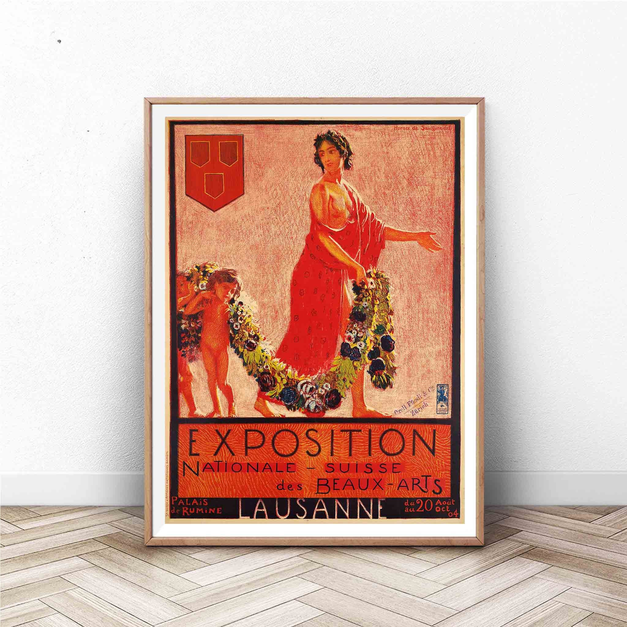 Vintage Swiss Art Exhibition Poster: Lausanne Museum Print - Etsy
