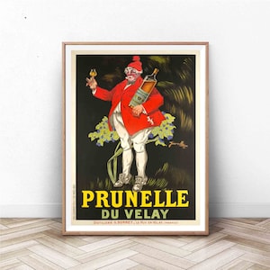 Vintage Alcohol Poster: a vintage alcohol advertisement from the 1920s for &quot;Prunelle de Velay&quot;