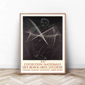 Exhibition Poster | Museum Poster | Vintage Poster | a vintage art museum exhibition poster for line art