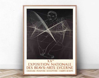 Vintage Line Art Exhibition Poster: Museum Wall Art