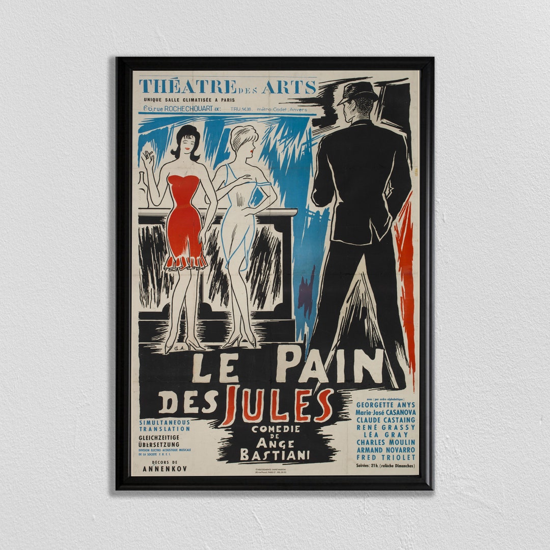 Vintage Paris Theatre Print: French Movie Poster Art - Etsy