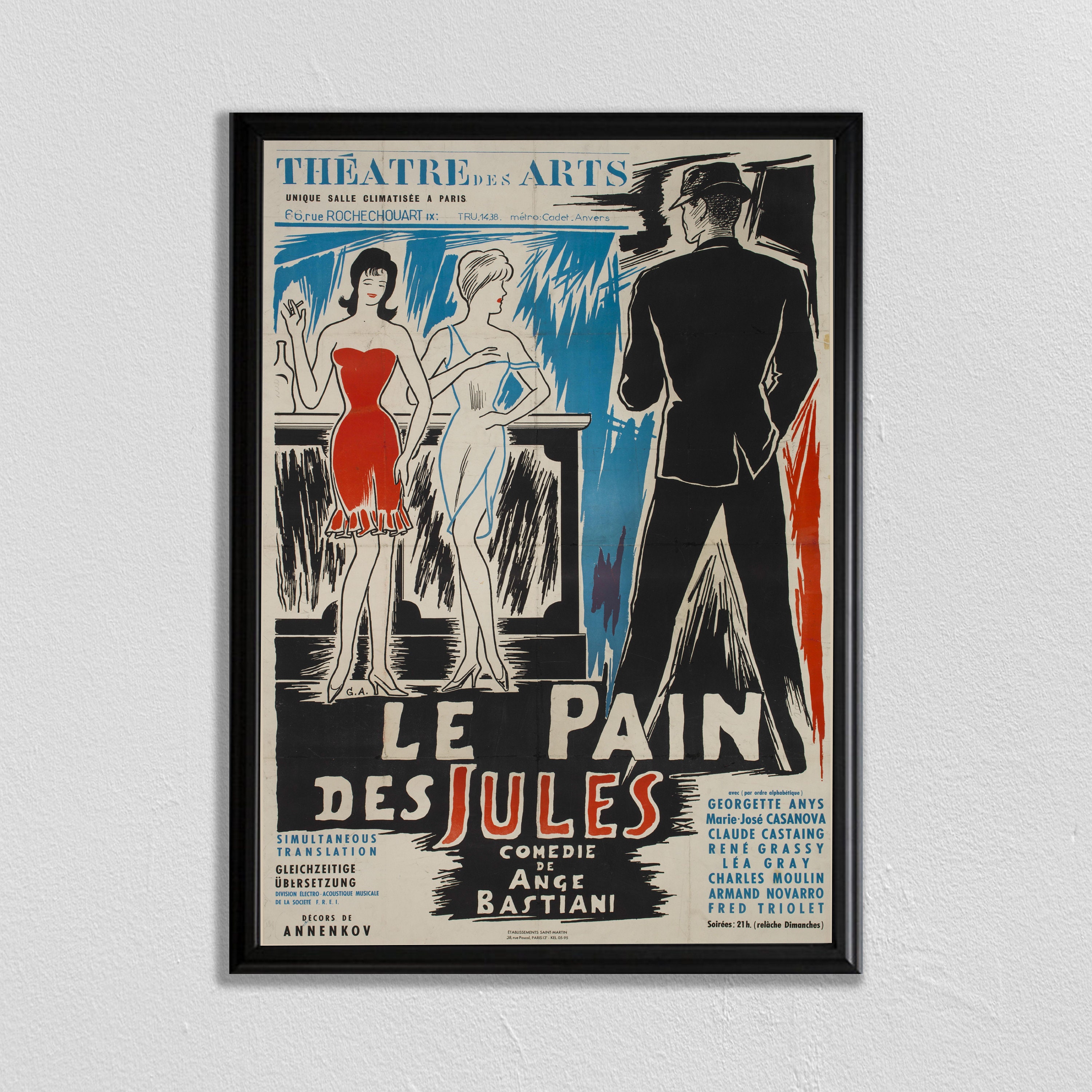 Vintage Paris Theatre Print: French Movie Poster Art - Etsy