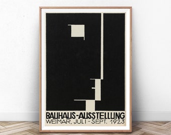 Impresión de póster vintage de Bauhaus Ausstelling: arte de pared minimalista