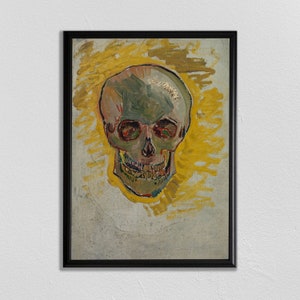 Art de crâne, affiche de squelette, Vincent Van Gogh, peinture de Van Gogh, Crâne 1887, impression de crâne, cadeau de jour de mères