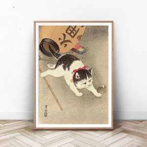 Cat Print, Japan Wood Block Japanese art print art home decor wall art print antique prints japan poster japanese decor asian deco mt fuji