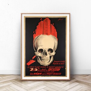 Skull Art, War Propaganda Poster, Nuclear Art, Political Poster, Skeleton Art Work, Nuclear Explosion Art image 1