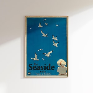 Vintage Beach Art, Vintage Advertisement, Retro Poster, Travel, Art