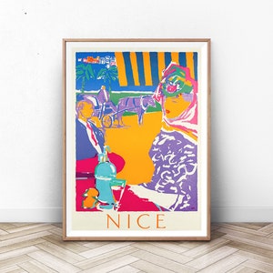 CARTEL DE VIAJE DE FRANCIA NICE, Arte de la Pared de París, Impresión de arte suizo, Impresión de Francia, Cartel de Italia, Cartel de la Torre Eiffel, Vintage Travel, Arte de pared de verano