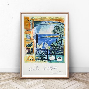 Impresión de la Costa Azul, Cartel de viaje de Francia, Impresión de París, Arte de la pared de París, impresión de Francia, arte de pared de mediados del siglo, arte moderno de la pared, Affiche
