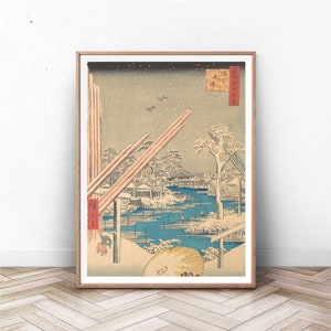 Japanese Art | Japanese Vintage Woodblock Print | ukiyo-e art | Japan Wall Art | Home Decor | Giclee | Winter River