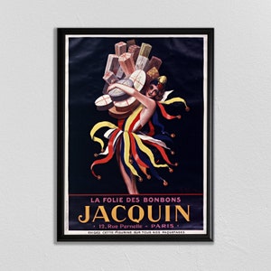 Paris Wall Art, Vintage French Poster, Leonetto Cappiello, La bonbons, Vintage Advertisement, Retro Ad, Literary Poster, Library Poster